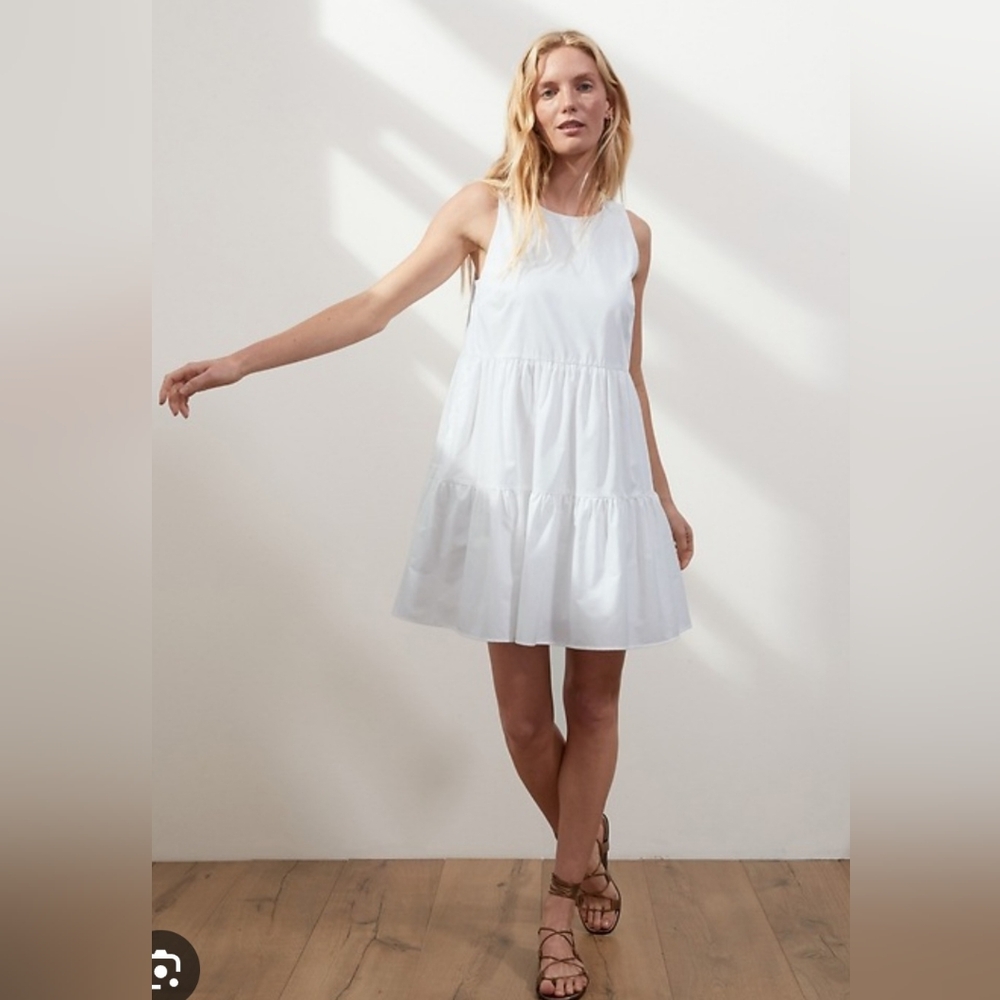 Banana Republic Cotton Poplin Tiered Sleeveless Mini Dress NWT S